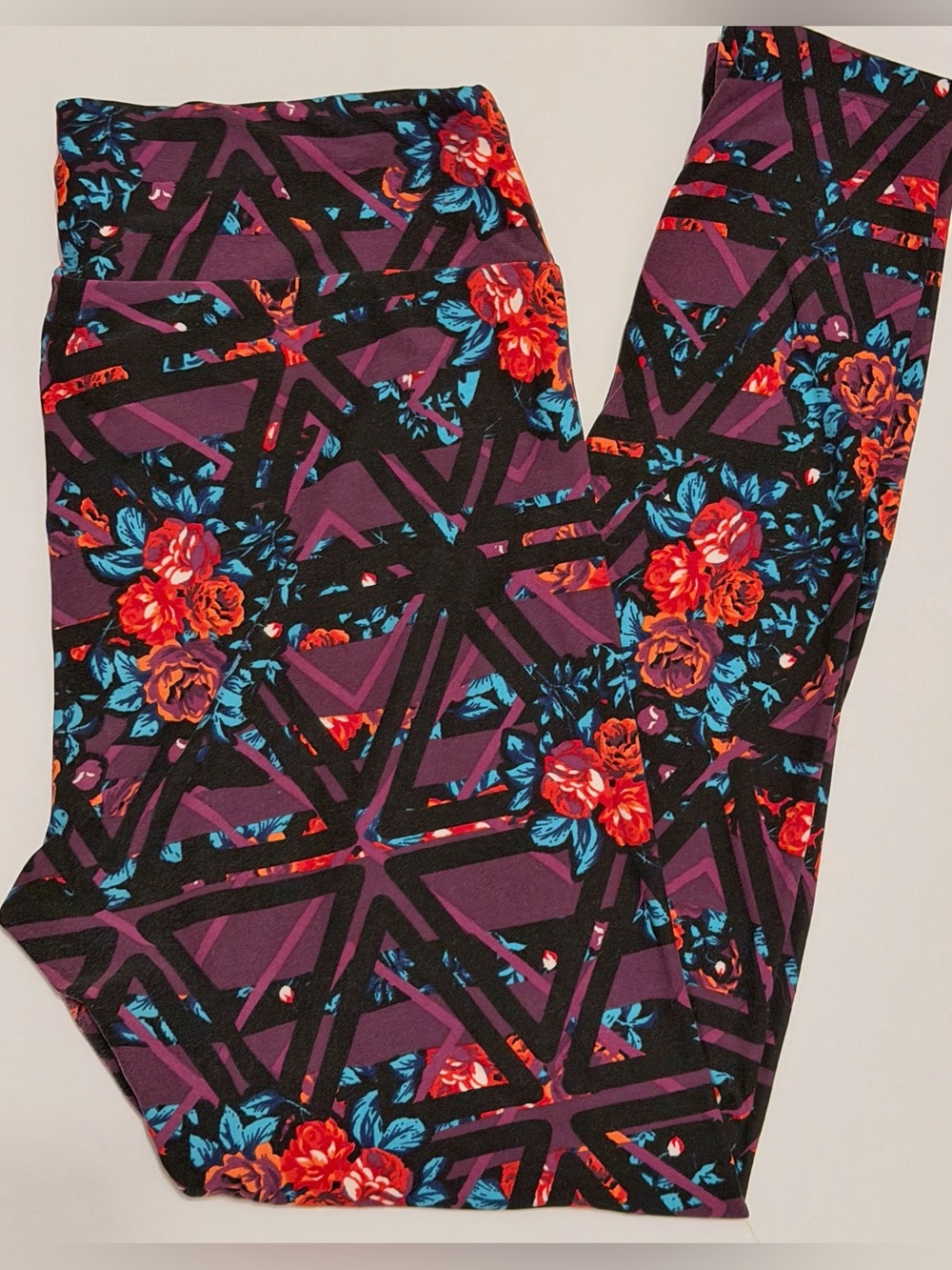 LULAROE Tall & Curvy TC Leggings Plus Size Purple Print